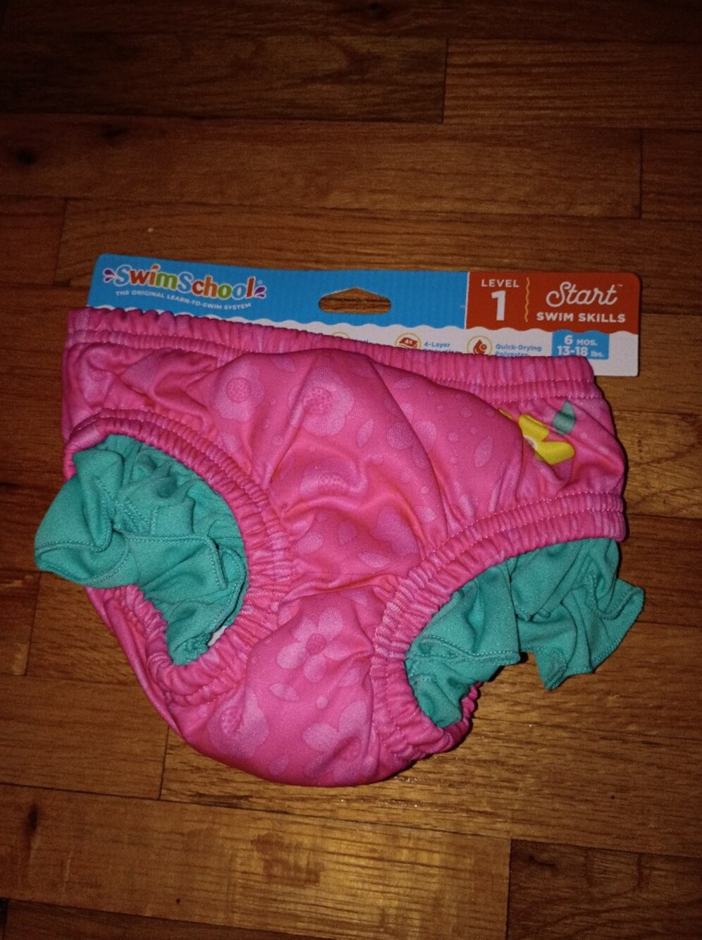 SwimSchool Kids Pink & Teal Swim Diaper Cover